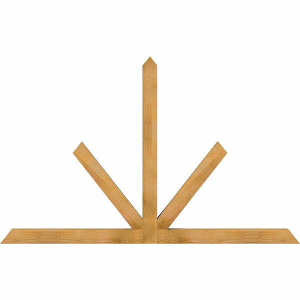 Ekena Millwork Saratoga Rough Sawn Timber Gable Bracket, Western Red Cedar, 84"W x 53"H x 4"D x 4"F, 15/12 Pitch GBW084X53X0404SAR00RWR - main